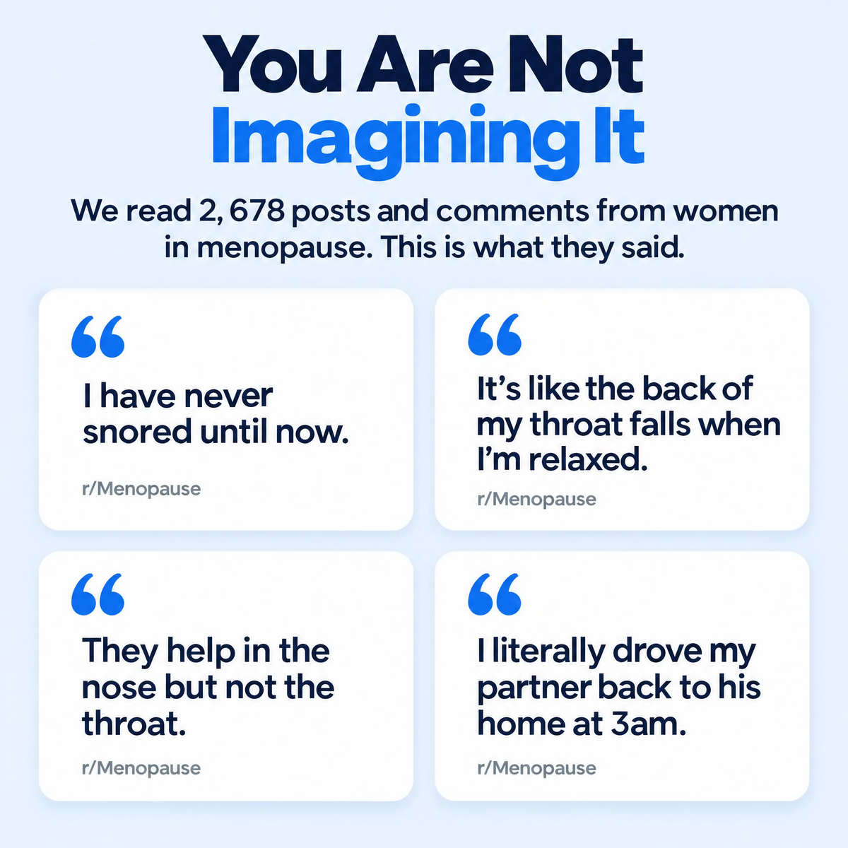 What women in menopause say about snoring