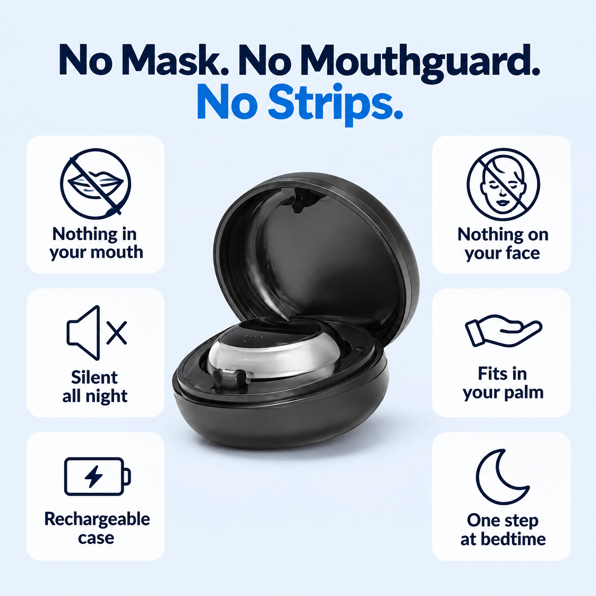 No mask, no mouthguard, no strips