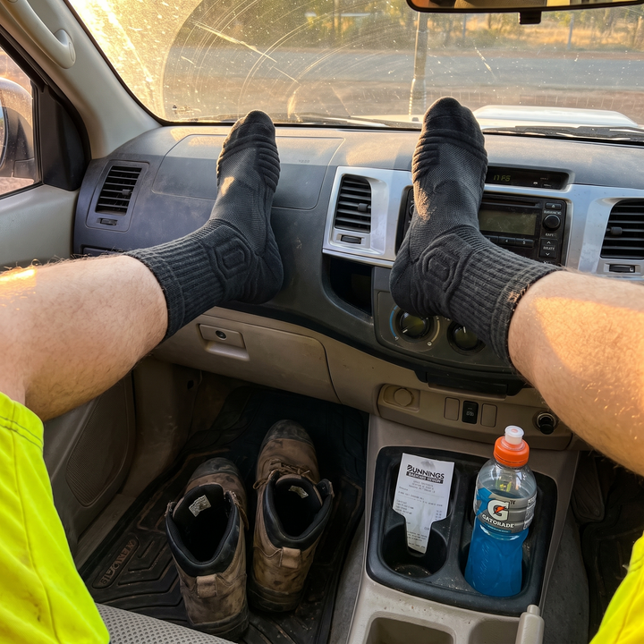 Review by sparky, steel caps, ladders all day