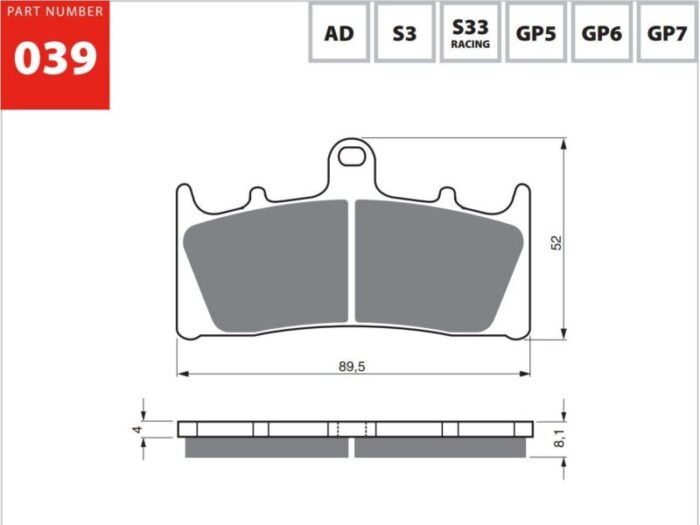 ALG GF039 AD.2 Bremsbelag Satz vorne Goldfren Semi metal AD Kawasaki Suzuki